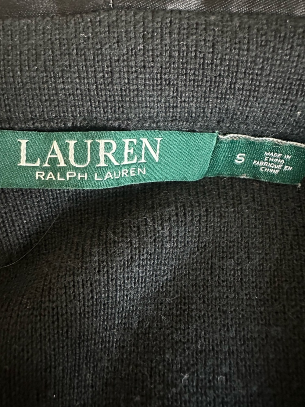 Lauren Ralph Lauren Black Tuxedo Knit Sweater Blazer S Quiet Luxury Coquette - Picture 5 of 5